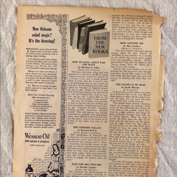 ! One Page/ Two Sides from August 1944 Woman's Day Magazine - Picture 2 of 8